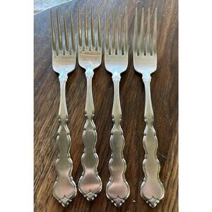 Vtg Oneida VALERIE Distinction Deluxe Stainless Flatware set of 4 Dinner Forks